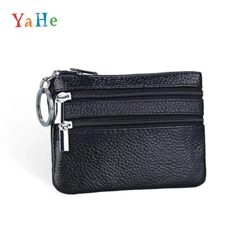  Genuine Leather Coin Purses Men Women's Cute Small Change Money Bags Children's Pocket Wallets Key Holder Case Mini Pouch Zipper 