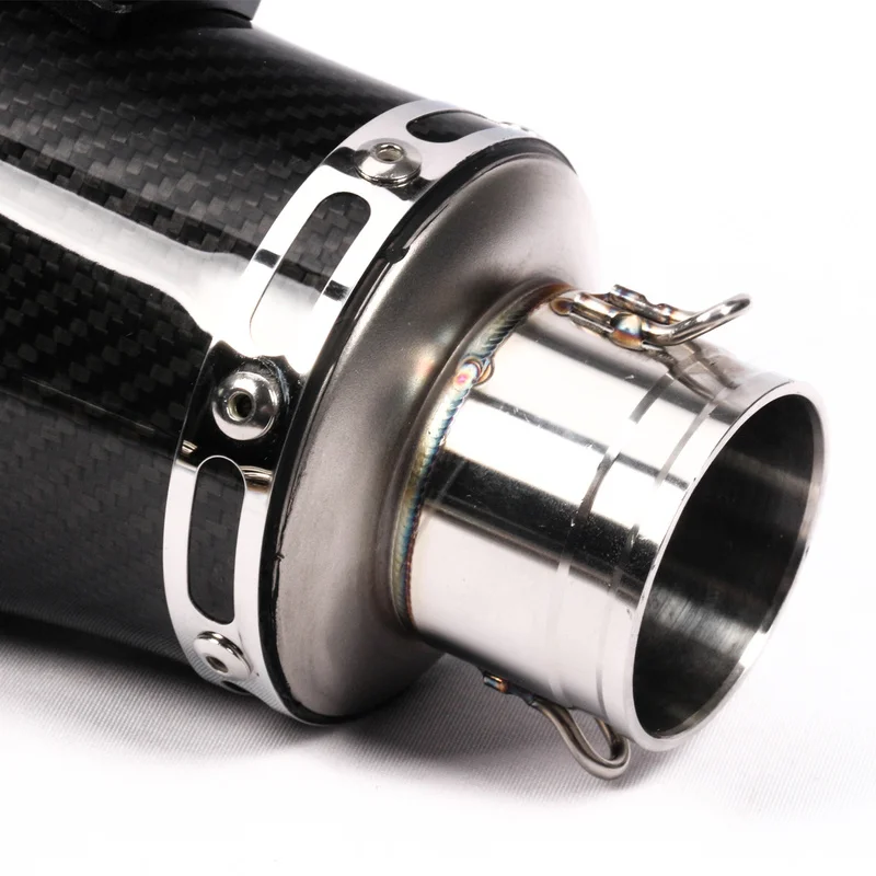Universal 38~51mm Real carbon fiber stainless steel Motorcycle Exhaust Muffler Modified With DB Killer For Z900 GSXR750 CBR500 - Image 6