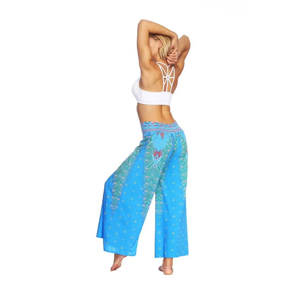 Women Casual Summer Loose Yoga Trousers Baggy Boho Aladdin Jumpsuit Harem Pants women leggings sport fitness