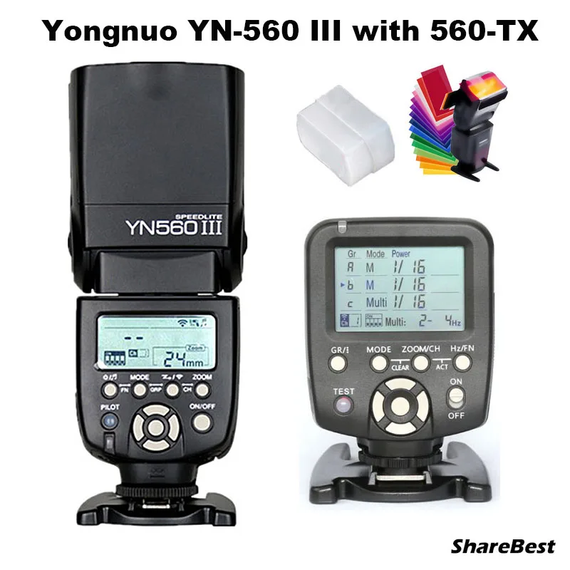 YongNuo YN-560 III Flash Speedlite with YN-560TX Wirelss Transmitter for Canon Camera | Электроника