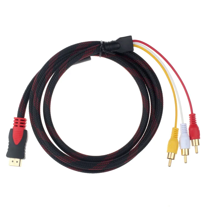 HDMI к RCA кабель штекер 3RCA композитный AV M/M Соединительный Кабель адаптер Шнур