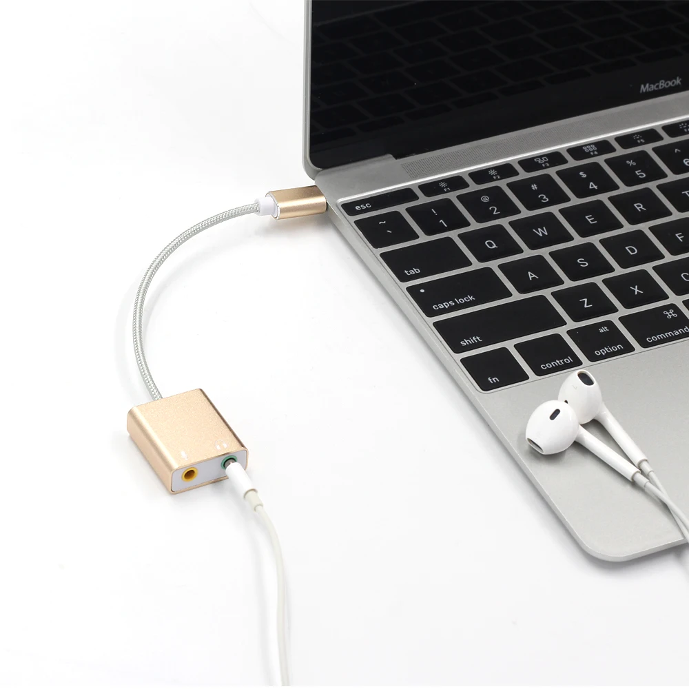 Звуковая карта GOOJODOQ 7 1 внешняя звуковая Usb Type C для Macbook Pro Air USB 3 5 мм аудиоразъем