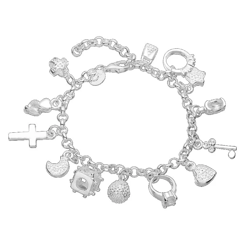 Женские серебряные модные ювелирные изделия браслет Рождественский подарок |