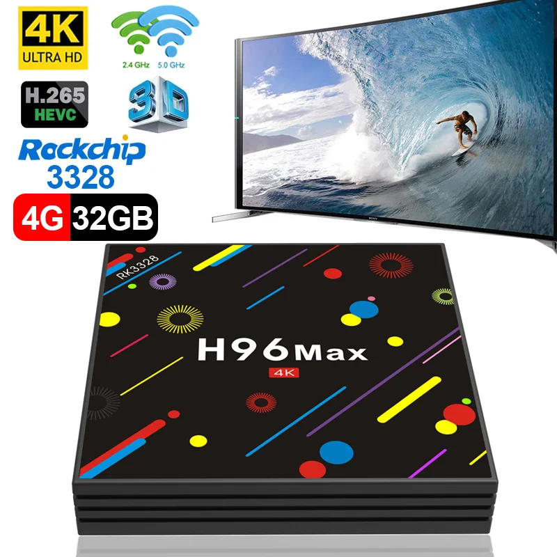  H96 MAX Android TV Box Android 7.1 4 K HD WIFI Set top Box Rockchip 3328 Media Player 2.4g/5g wifi  HDMI 2.0 pk TX3 minn A95X