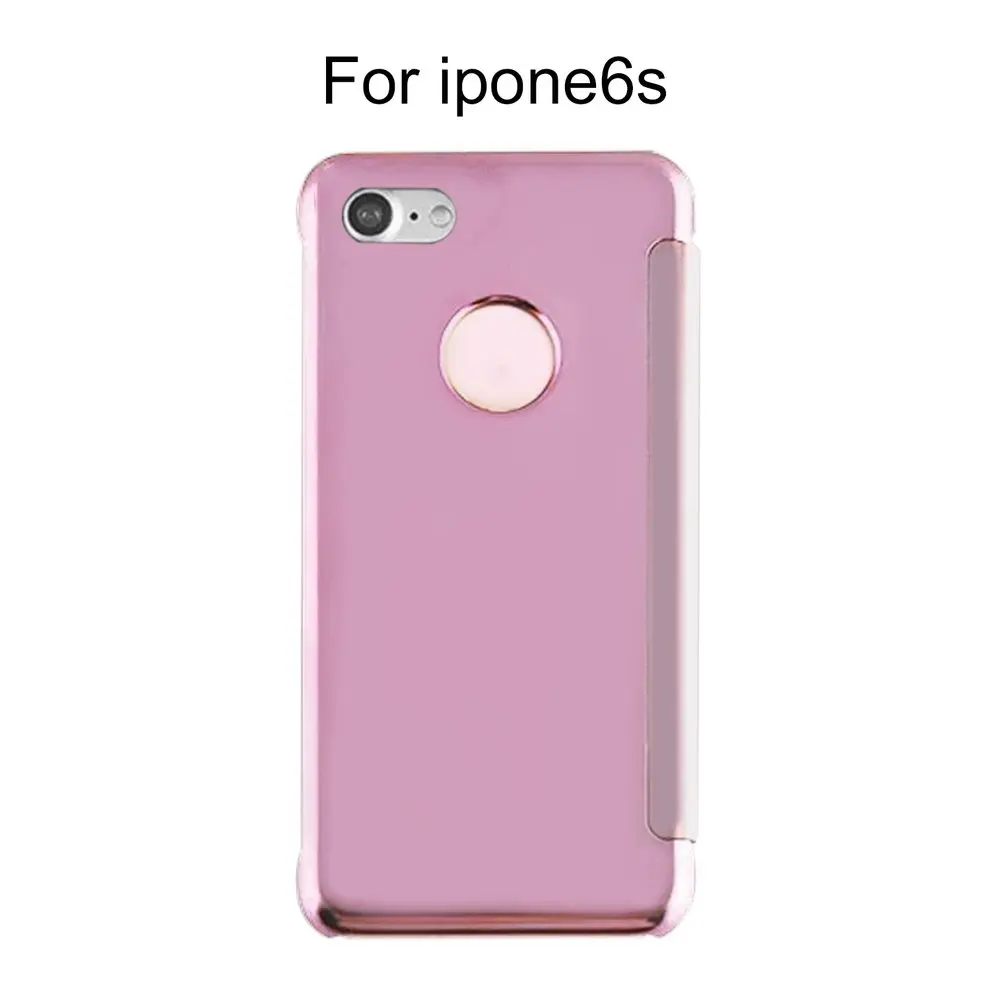 

8 Pcs Mirror Surface Intelligent Auto Sleep Awake Mobile Phone Case Rose Gold Flip Type Hard Shell Phone Case Protective Cover