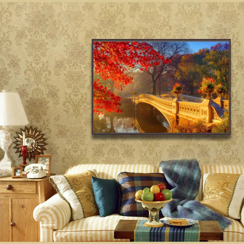

Fashion DIY 5D Beaded embroidery cross stitch home decoration crafts Pastoral scenic relieve stress develop thinking 30cm*40cm