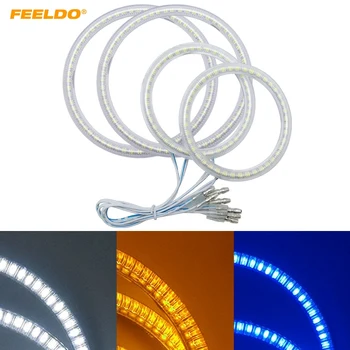 

FEELDO 4pcs/Set Car LED Halo Rings Angel Eyes DRL Head Lamp For Hyundai Tiburon(00-01)