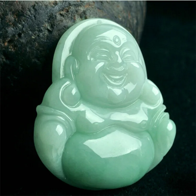 Lixin natural jade Buddha Pendant with genuine a jadeite smiling Buddha