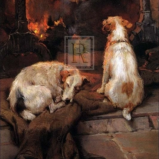 Warming by the Hearth Poster Print by Philip Eustace Stretton (17 x 23)