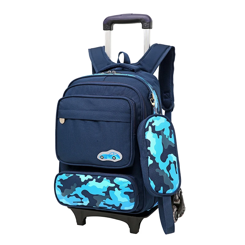 

Detachable luggage child fashion Pencil case cartoon school bag students Flash wheel rolling suitcase Children travel backpack