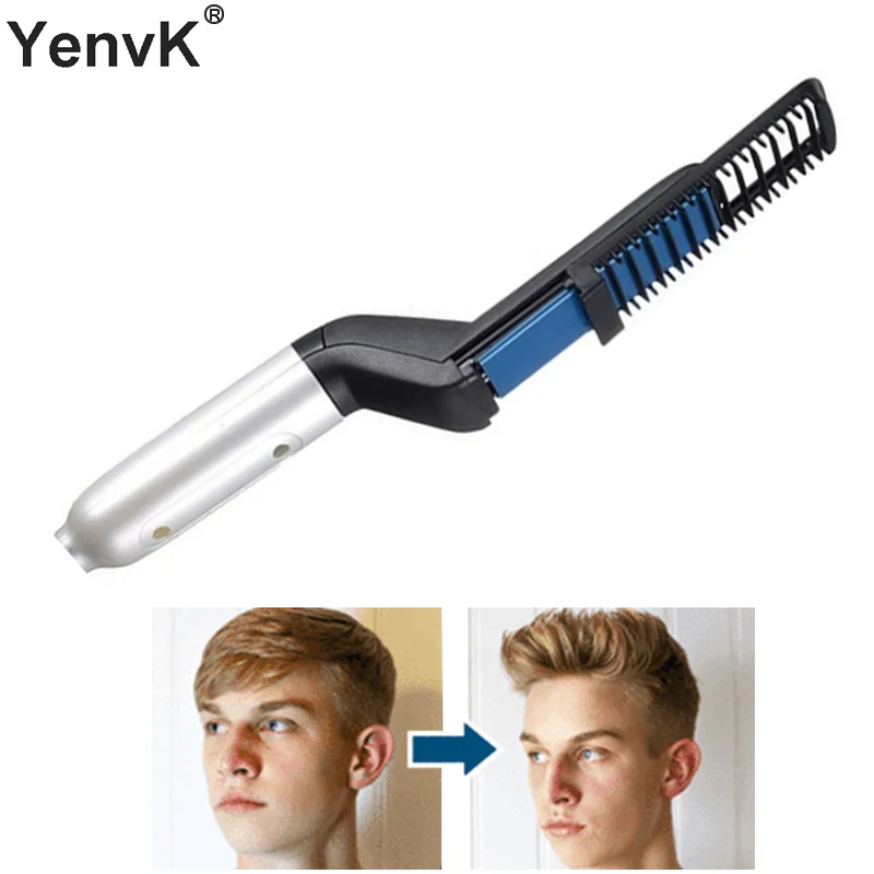 Man Professional  M'styler Hair Brush Comb Curler Straightener Iron  Massage Styling Comb Solve Detangle  Straight hair style  (7)