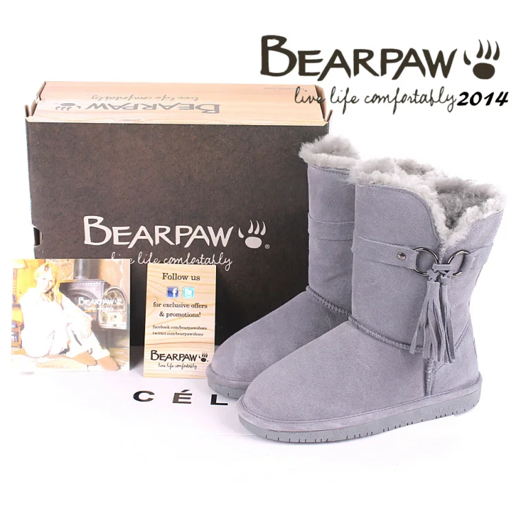 Mujeres del invierno zapato bearpaw botas de mujer borla 615 hasta la  rodilla botas de nieve del zurriago de piel botas pata de oso - AliExpress