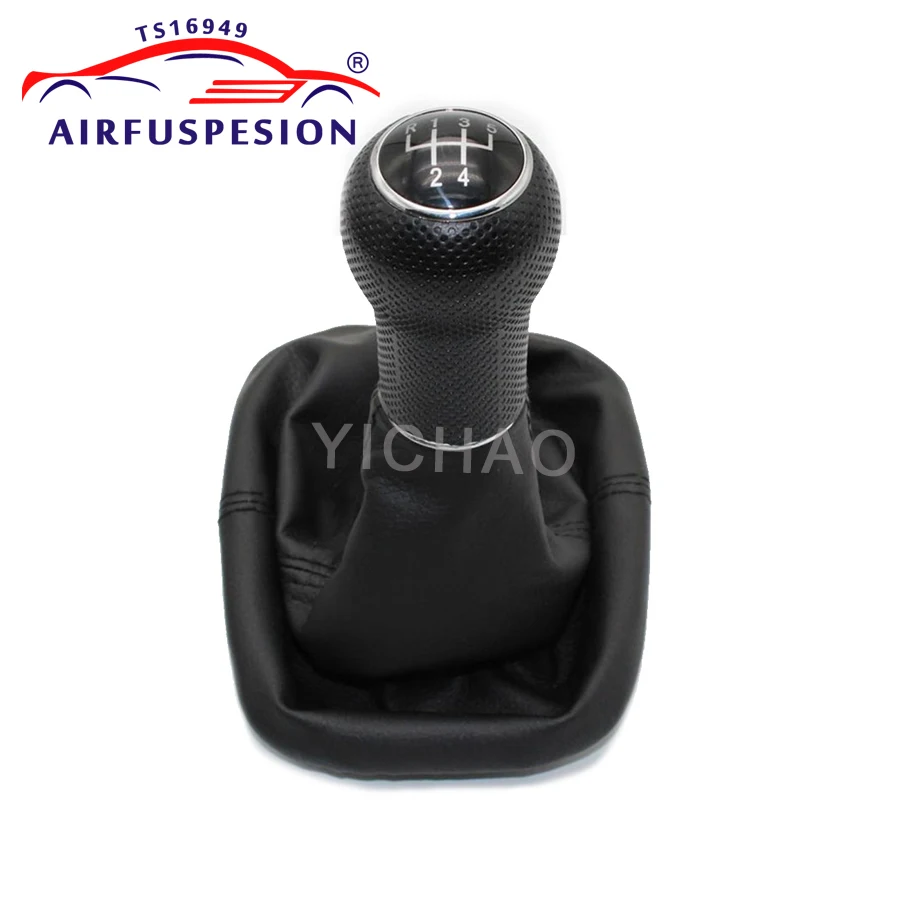 

5 Speed Gear Shift Knob with Giator Leather Boot For Seat Leon Toledo BORA 1J0711113 1999-2006 12mm Hole Gear Lever Gaiter Boot