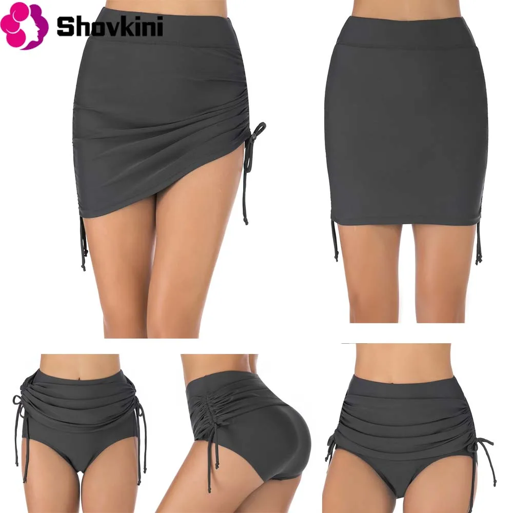 

New Summer Women Swimwear Bottoms Black Swimming Skirts For Women Sport Shorts Slim Tights Separate Swimsuit Mini Skirt Women