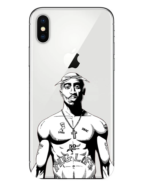 2Pac Tupac Amaru Shakur Makaveli мягкий прозрачный ТПУ чехол для телефона для iphone 4 5 6 7 8 Plus X XR XMax Coque Capa - Цвет: TPU