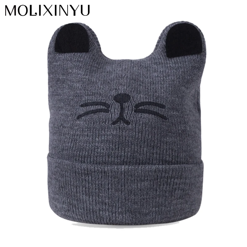 

MOLIXINYU Child Cotton Cap Cat Baby Hat Print Pattern Warm Comfortable Hat Boy/ Girl Fashion Lovely Autumn Winter Children's Cap