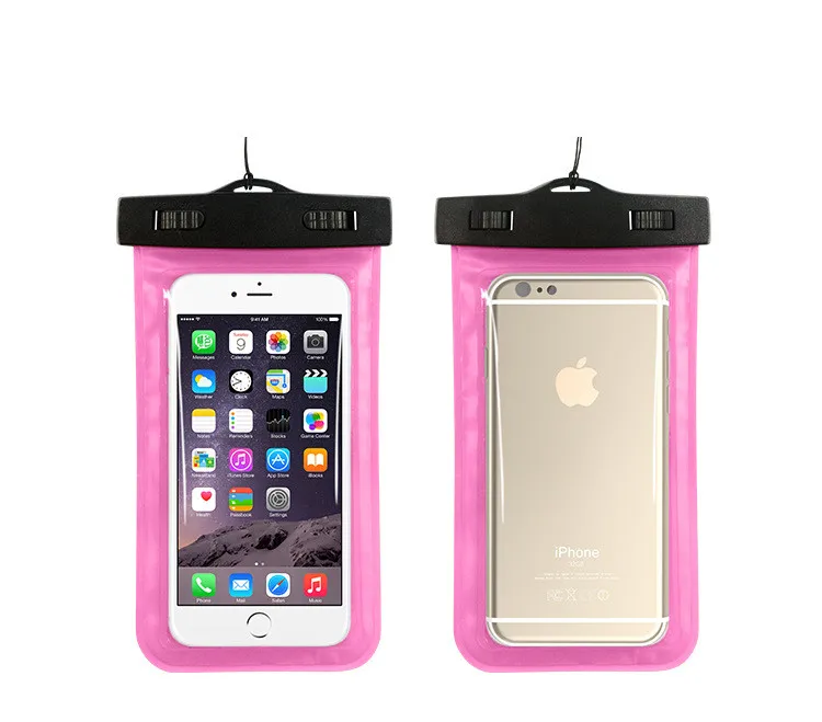 Универсальный Водонепроницаемый Чехол для iPhone X 8 7 6 6S Водонепроницаемый чехол сумка для samsung S8 S9 водонепроницаемый чехол для телефона для huawei Xiaomi - Цвет: Pink