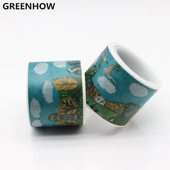 

GREENHOW Green Tree Forest Washi Paper Masking Tapes DIY Tape Scrapbooking Sticker Decorative Stickers 9022