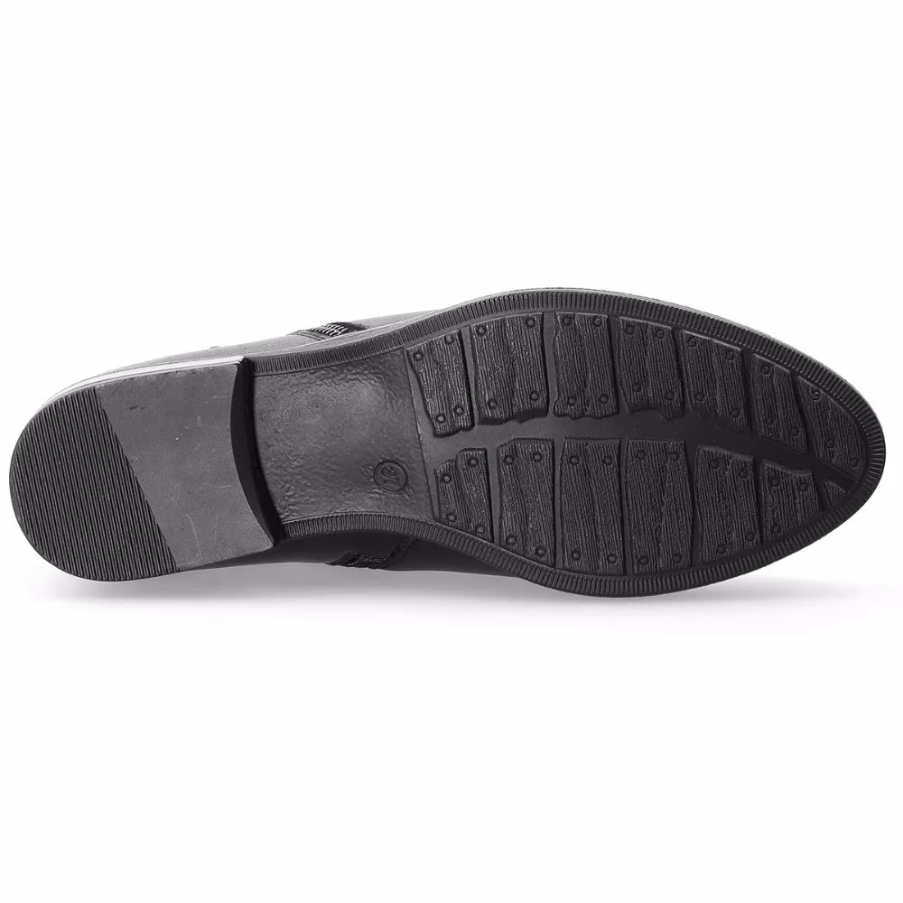 Noir Chaudes Carré Courtes Peluche Hiver Véritable Cheville Cuir Bout Mouton En De Chaussures Peau Mebi Femmes Rond Talon Bottes qTw188U