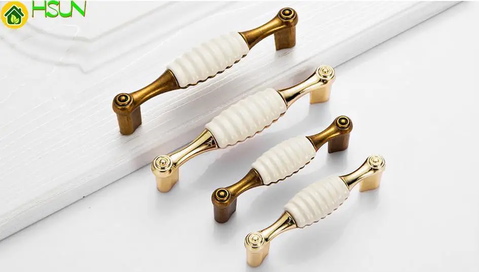 

Chic Ceramic Drawer Handles Dresser Furniture Pull Knob Cupboard Knobs Handle Bronze/ Gold Cabinet Kitchen Handle Hardware