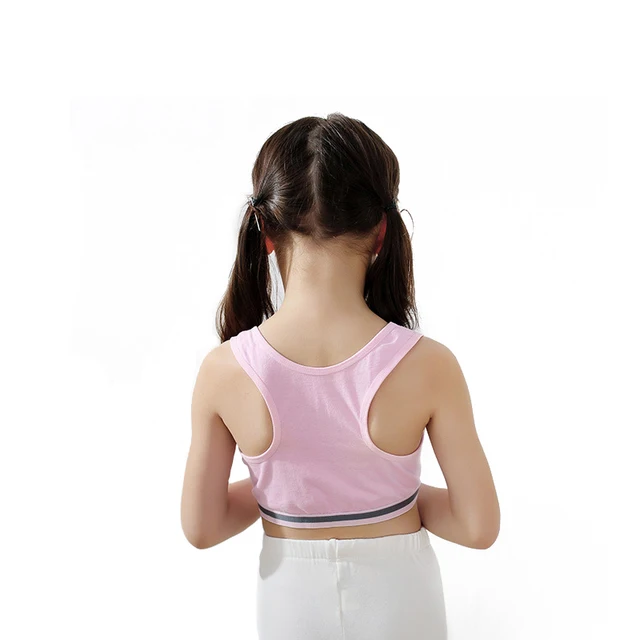 1PC Girls Cotton Soft Wireless Training Bras Student Teens Puberty Sport Bras Underwear Vest For 10-16 Years Old