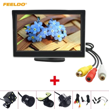 

FEELDO 5" LCD TFT Stand-alone Monitor With Rear View Backup Camera RCA Video Rearview System 2.4G Wireless & Cigarette Lighter O