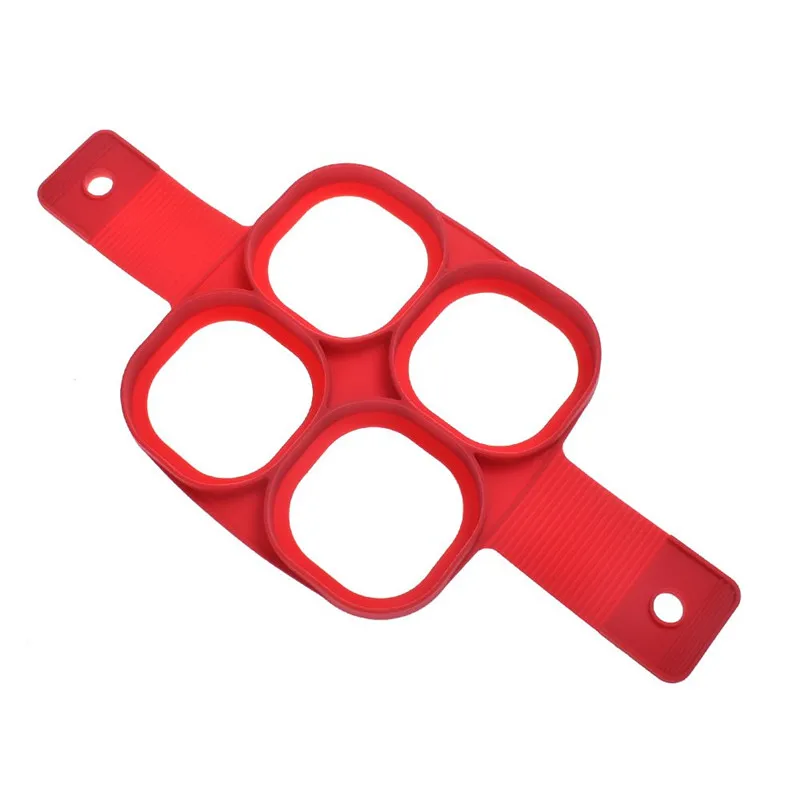 

Non-Stick Silicone Egg Pancake Rings High Temperature Resistance Pancake Maker Mold Cake Tools 4 Square Holes For Christmas