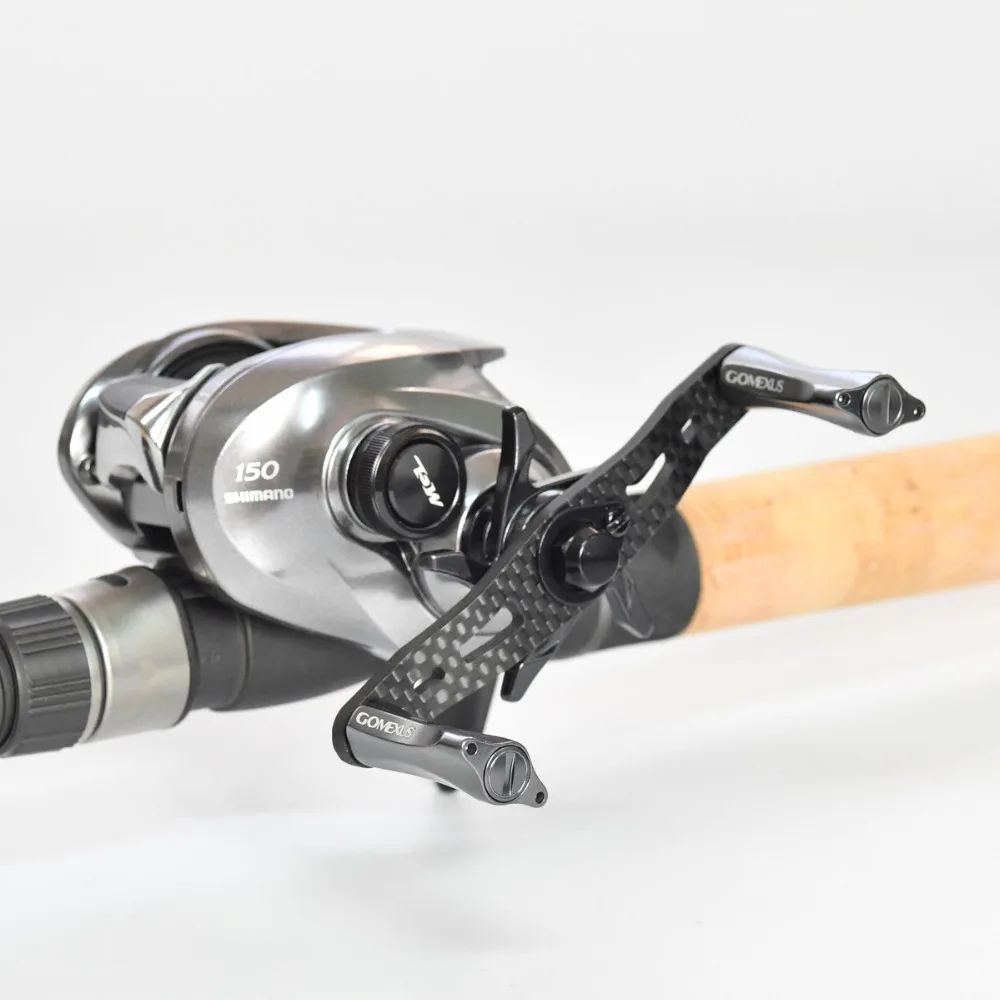 Gomexus Power Handle Carbon For Shimano Daiwa Abu Garcia Baitcasting Reel Round Reel Handle 90mm Spindle 7*4mm As Description