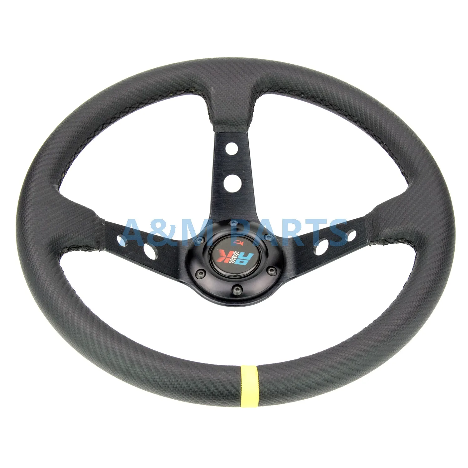 

Deep Corn Drifting Car Steering Wheel Suede Leather Steering Wheel 14inch 350mm