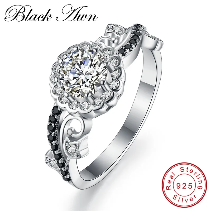 

2019 New Neo-Gothic 2.9g 925 Sterling Silver Jewelry Trendy Wedding Rings for Women Engagement Ring Bague Femme Bijoux C163