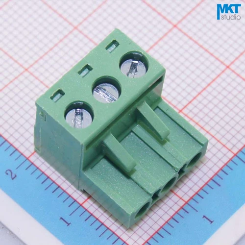 20 шт. 3P 5 08 мм Шаг прямоугольный женский PCB Электрический винтовой клеммный блок