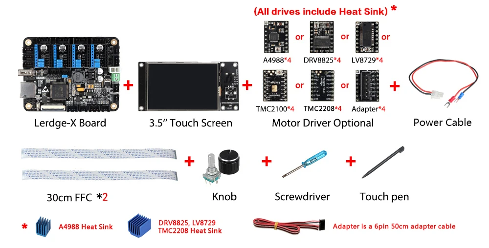 3 комплекта/партия DSWAY 3D-принтеры плата Материнская плата Lerdge-X ARM 32-битный контроллер с 3," TFT для обучения DIY 3D-принтеры