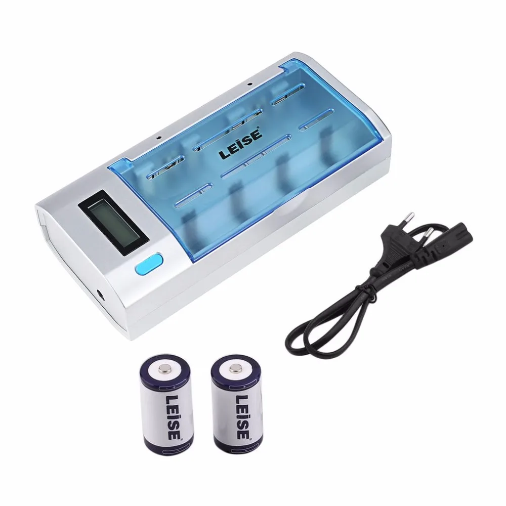 

LEISE-902 Intelligent Fast Multi-functional EU Charger Multi Slot Charger Set with 2 Battery for Gas Cooker Water Heater