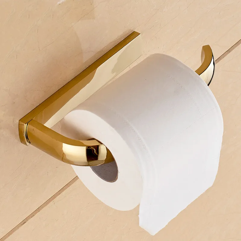 Paper Holder 5 Colors Solid Brass Wall Mount Toilet Paper Holder Bathroom Accessories WC Roll Home Improvement F81351