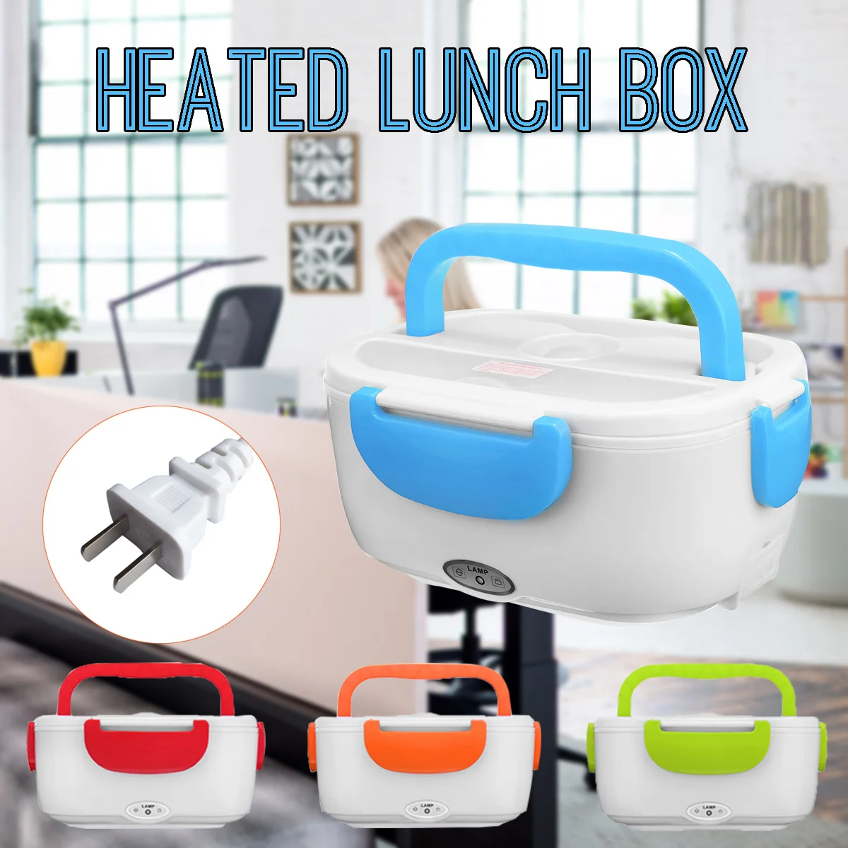 110V 40W Portable Electric Heating Lunch Box Bento Box Heating Hot Rice