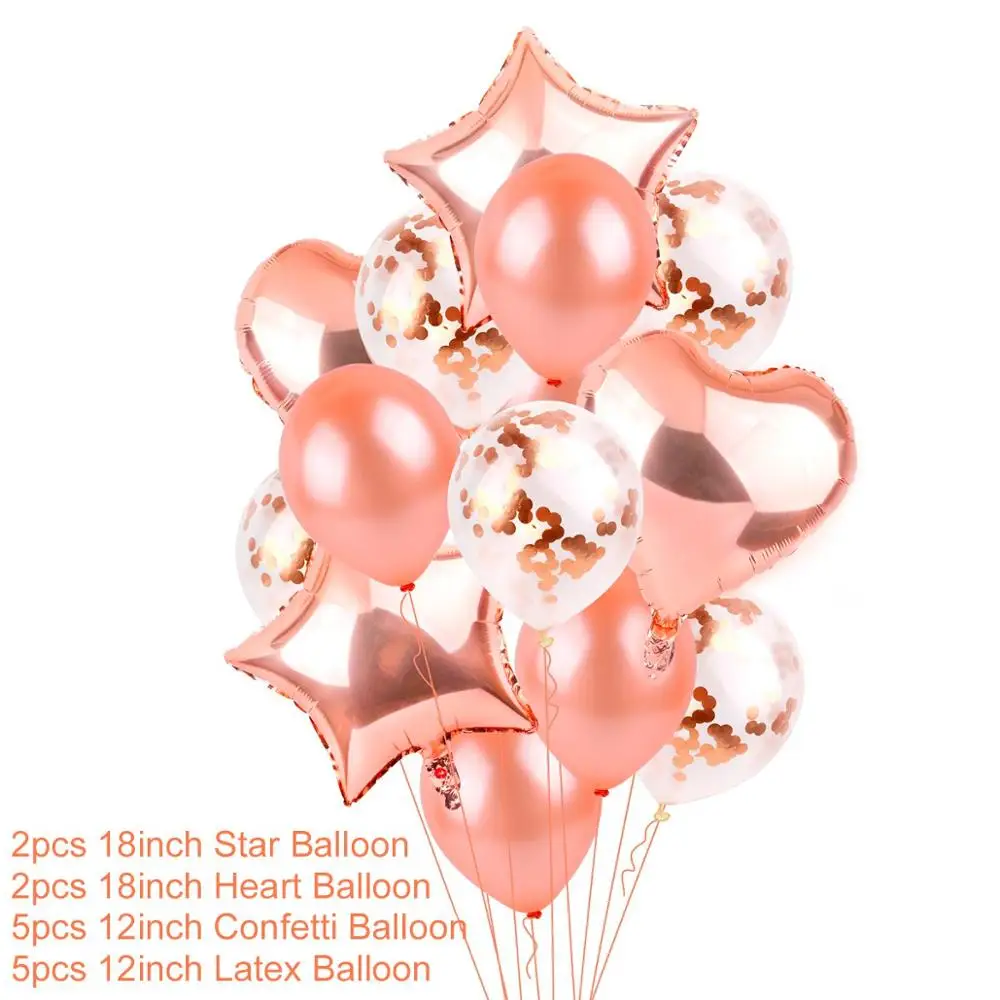 FENGRISE розовое золото сердце шар фольга шампанское Звезда Воздушные шары для свадьбы вечеринки декор шары из латекса для дня рождения украшения - Цвет: Champagne star heart