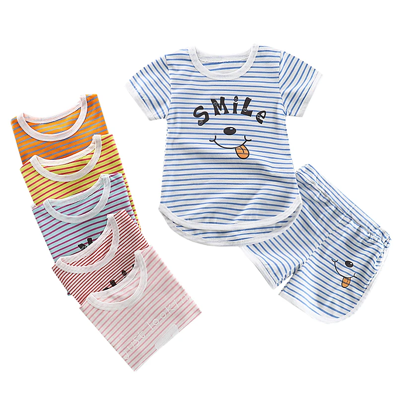 

2019 fashionable children and toddler baby's clothing sets summer high quality cotton baby boys and girls boutique clothing sets