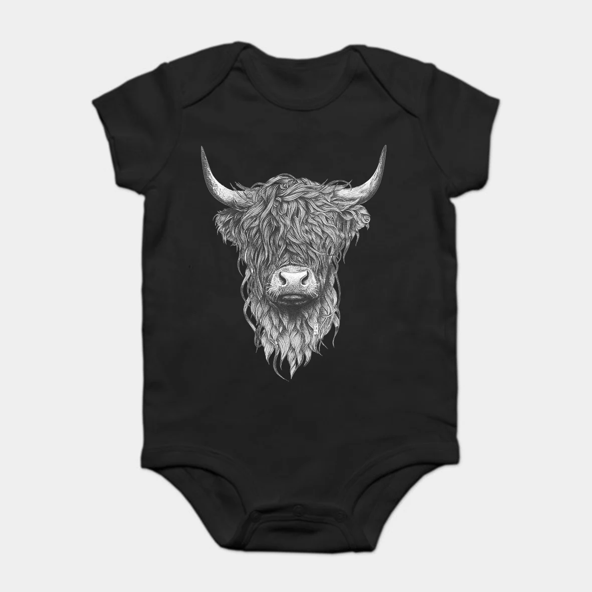 

Baby Onesie Baby Bodysuits kid t shirt Printed Cotton Short-Sleeve Highland Cow