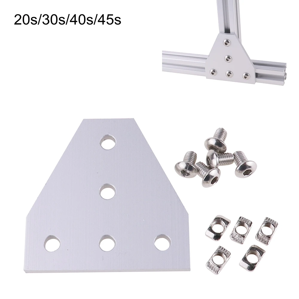 

Strong Corner Angle Bracket Connection Joint Strip Board for Aluminum Profile 2020 3030 4040 4545 with 5 holes