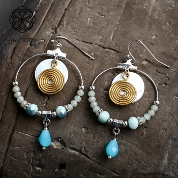 

Bohemian Earrings for Women With Beads vintage Jewelry Female Suspension Dangle Pendientes 2020 Ear Decoration Gift For Friend