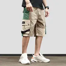 Мужские шорты-карго в стиле хип-хоп,, уличная одежда, цветные шорты для бега в стиле Харадзюку, летние спортивные шорты с карманами, хлопок