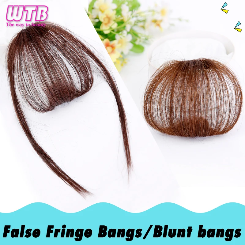 Air Bangs Heat Resistant Synthetic Hair pieces Clip In Hair Extensions for Women Black Brown WTB
