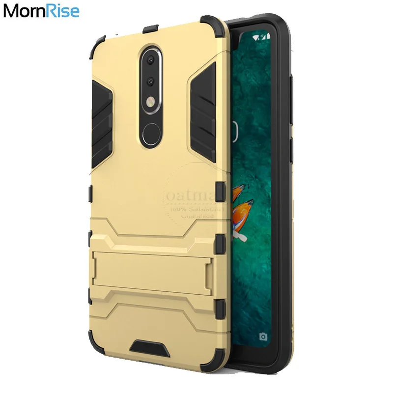 

For Nokia X5 Case Kick Stand Back Cover For Nokia 5.1 plus Cases Dual Layer PC TPU Rugged Hybrid Armor Resistant Phone Bag Coque
