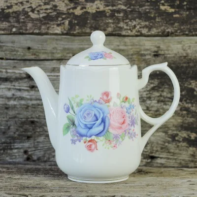 Fashion British Bone China Coffee Pot European Style Afternoon Tea Teaset Ceramic Teapot Coffee Pot Flower Tea Pot Porcelain Pot - Цвет: E