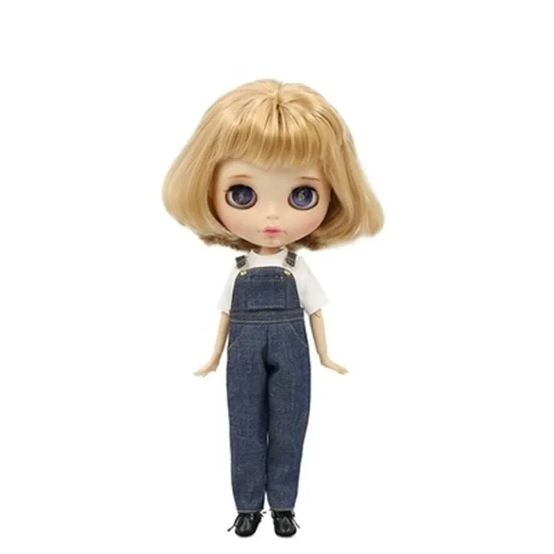 Новая Одежда для куклы Blyth Повседневная рубашка+ комбинезон для 30 см BJD аксессуары для кукол для куклы, подарок на день рождения для девочек