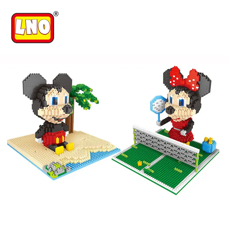 

LNO action&toy figures big size diy Mickey models nanoblock diamond building blocks bricks micro educational toys for kids gift
