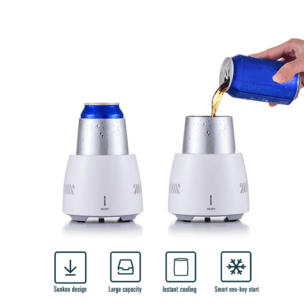 

Portable Smart Mini Refrigerator Fridge Cup Desktop Refrigeration Cooler Cup Fast Cooling Refrigerator for Wine Cola EU UK US