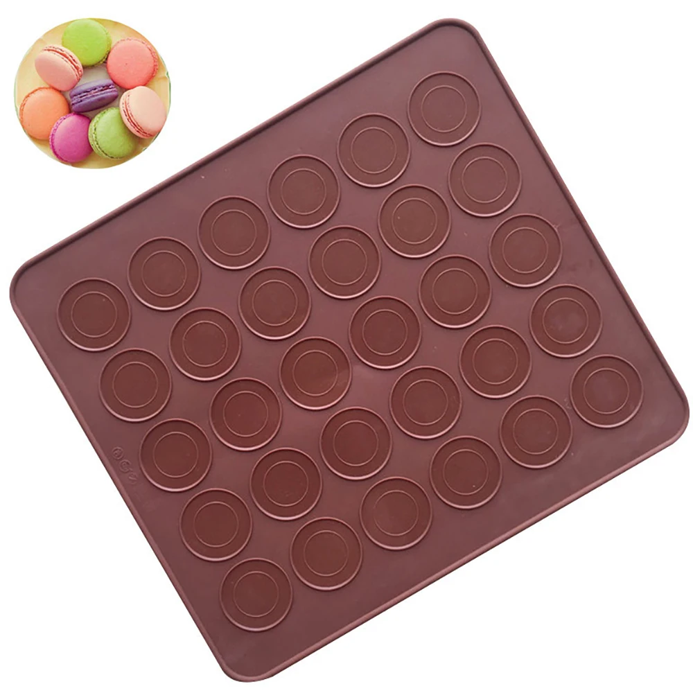 

Hwint 1 pc Round Shape Silicone Macarons Mat Bear Fit To Oven Microwave Refrigerator 30 Holes Food Grade Pastry Mould Sheet Mat