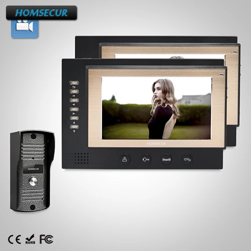 

HOMSECUR 7" Video Door Phone Intercom System+Dual-way Intercom for Home Security (TC031 +TM701R-B)