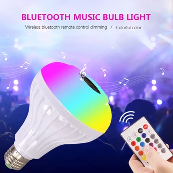 

Oreab 12W Dimmable Wireless Smart Led Rgb Bluetooth Bulb Speaker Lamp E27 With Remote Control